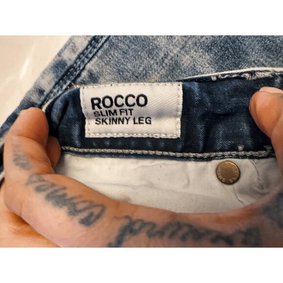 Express Rocco Denim Jeans Distressed Slim Pant - Picture 9 of 9